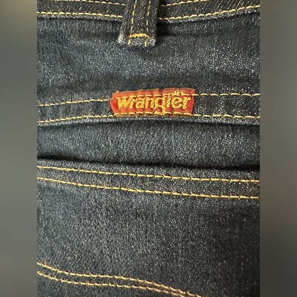 Vintage 70’s Wrangler dark wash denim blue jeans made in USA - Picture 5 of 9